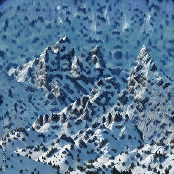 Fototapeta Majestic Snow-Capped Mountain Range