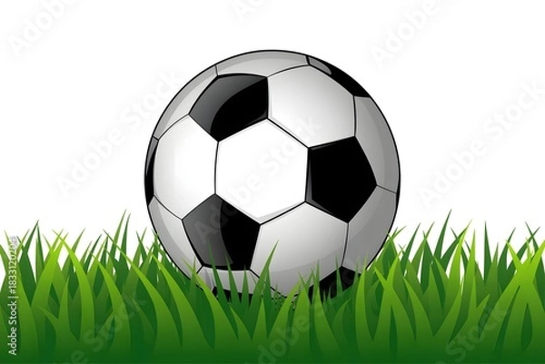 Fototapeta soccer ball on grass