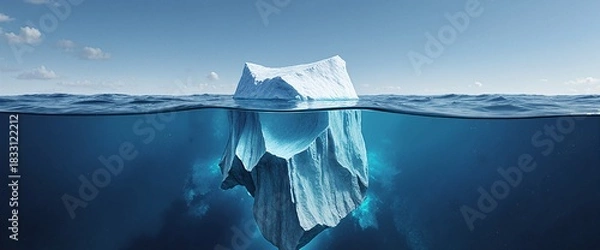 Obraz Iceberg - Underwater Risk - Global Warming Concept