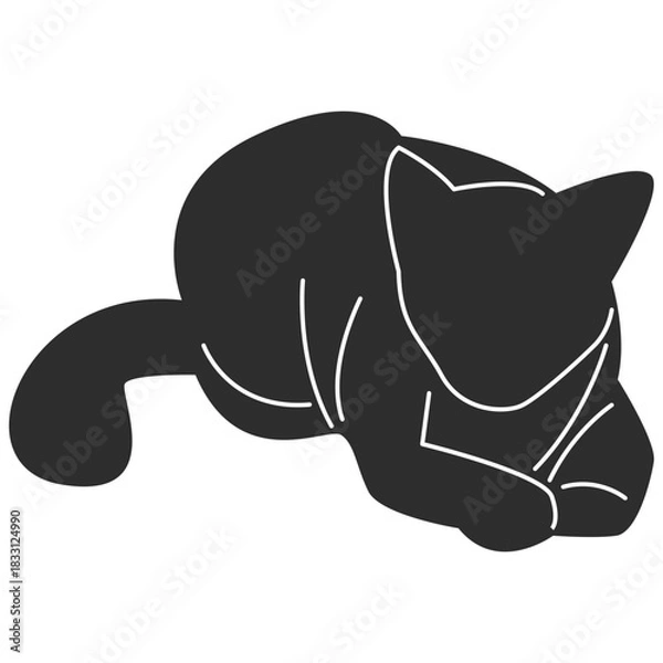Obraz Playful Cat Silhouette