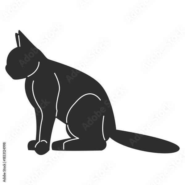 Obraz Playful Cat Silhouette