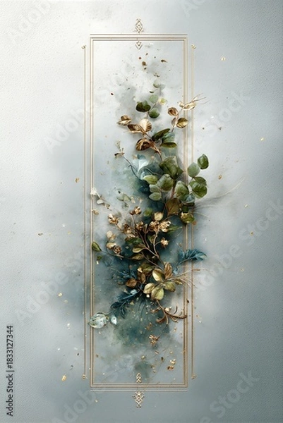 Obraz Elegant botanical artwork featuring soft hues and delicate floral elements in an artistic design