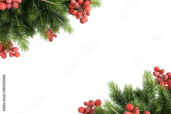 Obraz christmas frame with holly berries