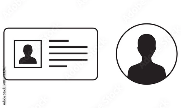 Fototapeta Professional Avatar & Blank Profile Icons | User ID, Login, and Verified Icon Set