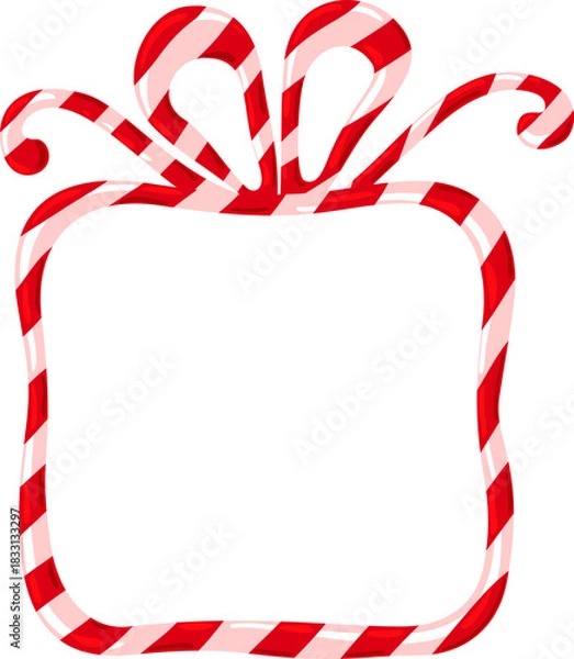 Obraz Christmas frame from candy cane