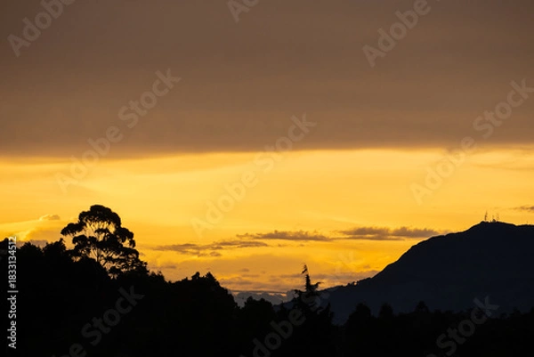 Obraz sunset over the mountains