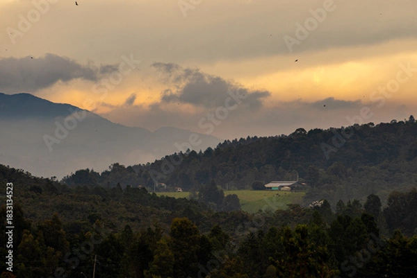 Obraz sunset in the mountains