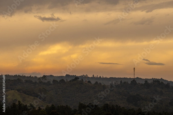 Obraz sunset in the mountains