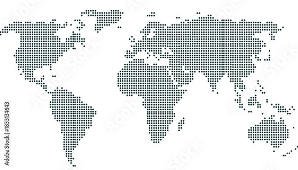 Fototapeta Dotted color world map vector.	