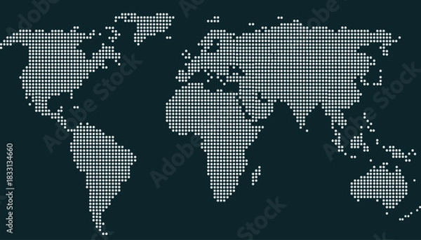 Fototapeta Dotted color world map vector.	