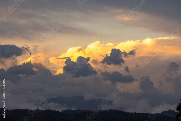 Obraz sunset in the mountains