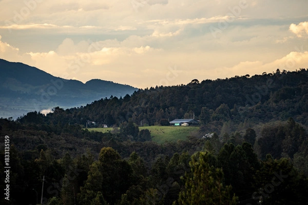 Obraz sunset in the mountains