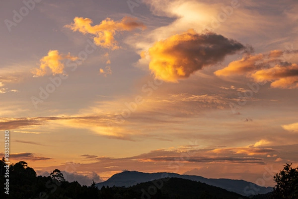 Obraz sunset in the mountains