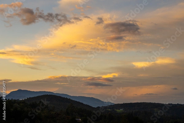 Obraz sunset in the mountains