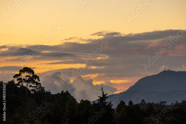 Obraz sunset in the mountains