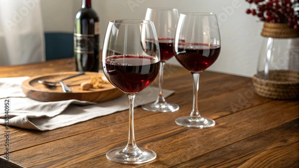 Obraz still life of wine glasses with wine