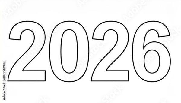 Obraz Flat Design 2026 in Clean Outline