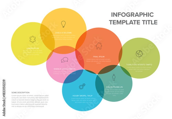 Obraz Colorful Circles Infographic Template with Overlapping Elements