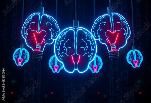 Obraz human head with heart