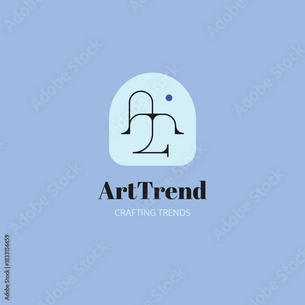 Fototapeta Modern monogram logo design template with geometric elements