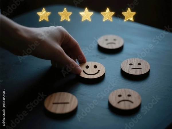 Fototapeta Assessing Emotional Wellbeing with Smileys