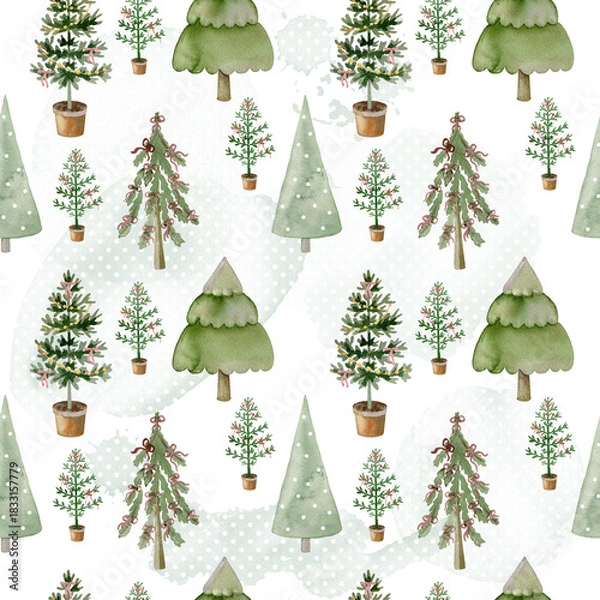 Obraz Xmas trees pattern.