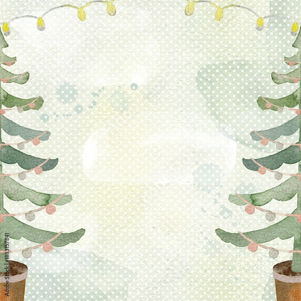 Obraz Xmas trees frame.