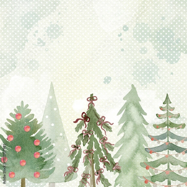 Obraz Xmas trees frame.