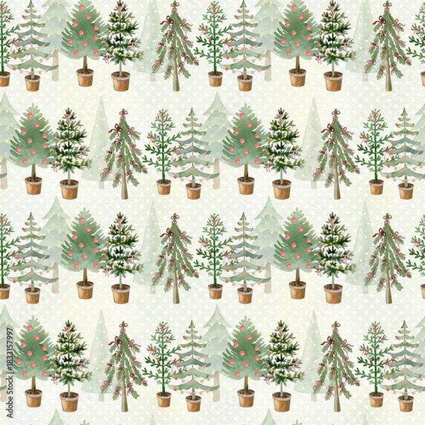 Obraz Xmas trees pattern.