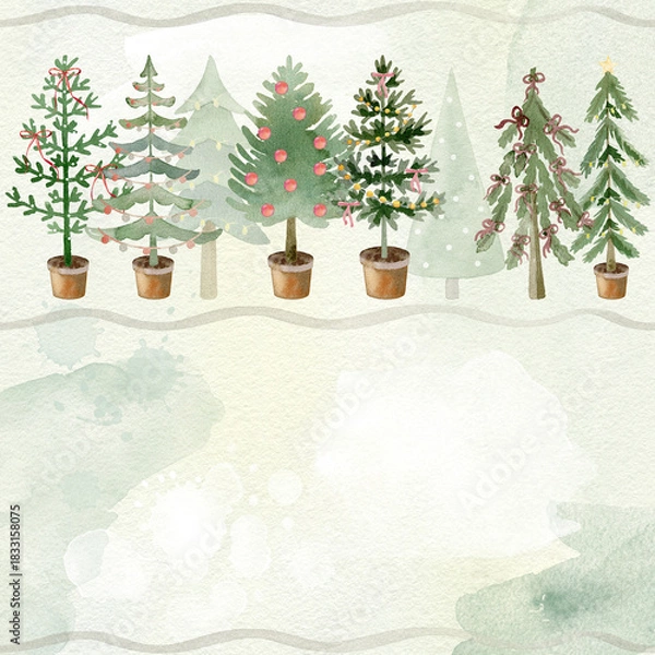 Obraz Xmas trees frame.