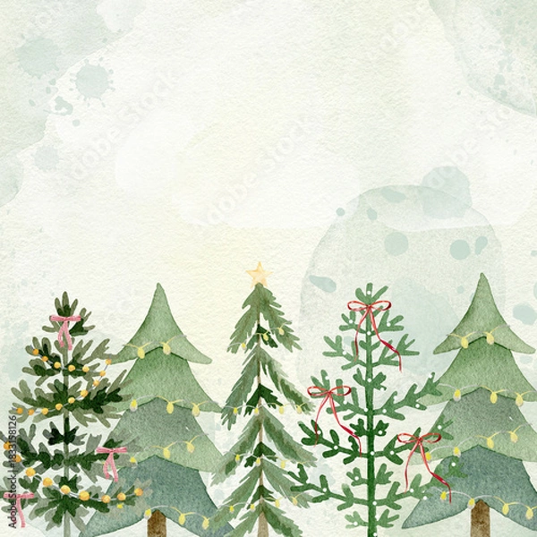 Obraz Xmas trees frame.