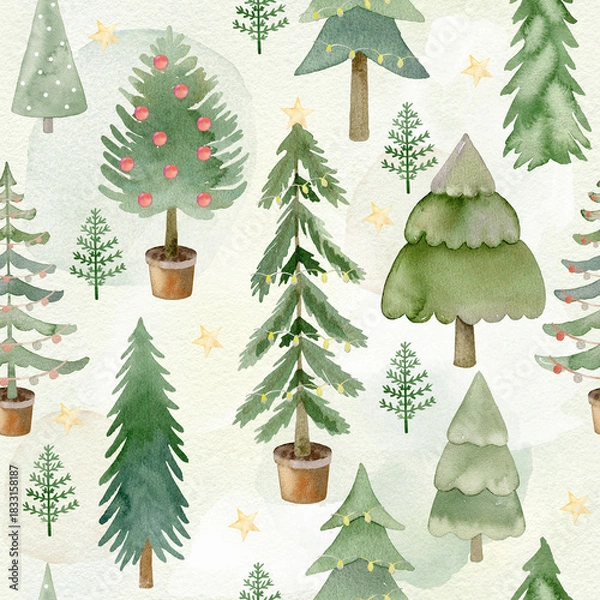 Obraz Xmas trees pattern.