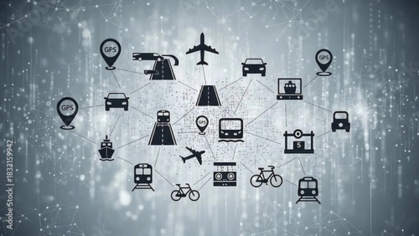 Fototapeta Transportation and Technology Integration A Network of Connectivity and Seamless Mobility