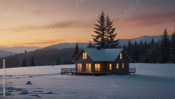 Obraz sunset in the mountains