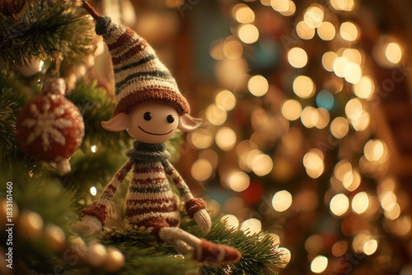 Obraz Knitted Elf Doll