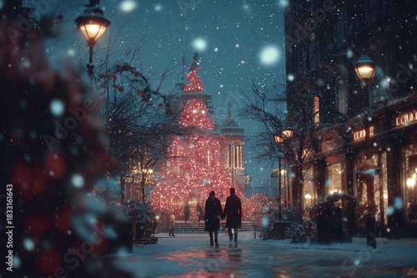 Obraz Couple Walking in Snow