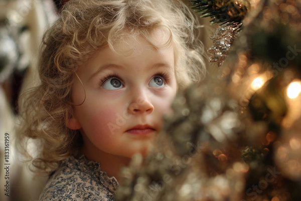 Obraz Curly Child by Tree