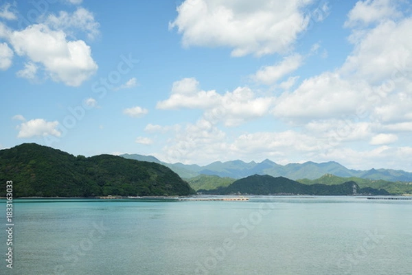 Obraz 空、海、山の風景