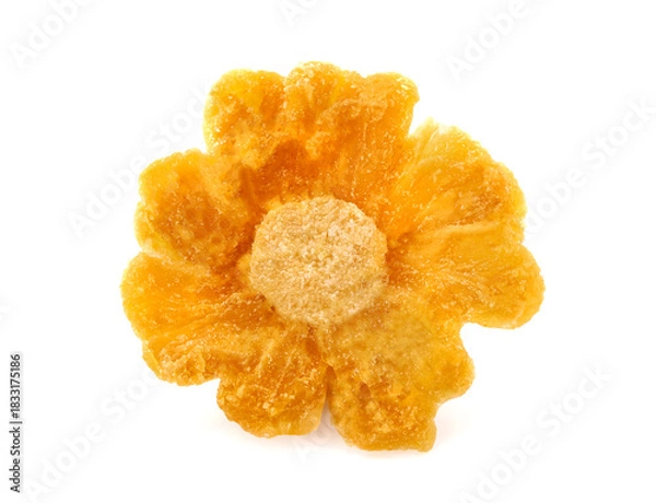 Obraz Dried pineapple isolated on white background