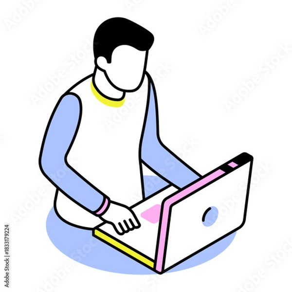 Obraz An isometric style icon representing working