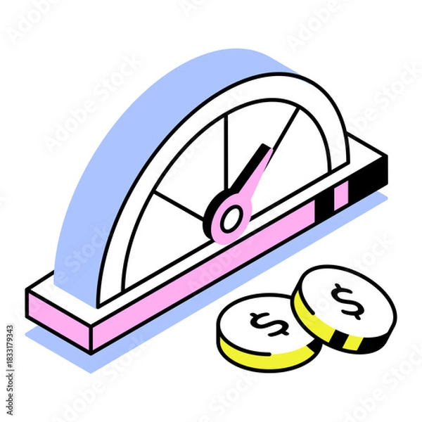 Obraz An isometric style icon depicting credit score