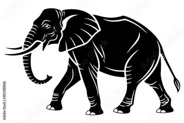 Fototapeta Abstract white swirls and lines on black background