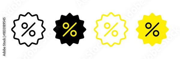 Obraz Percentage discount icon set