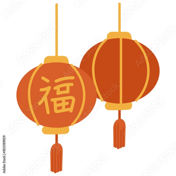 Obraz Illustration of Chinese New Year Lanterns