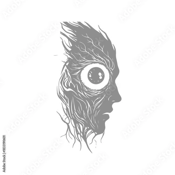 Fototapeta Intense Eyeball with Capillaries Design Illustration