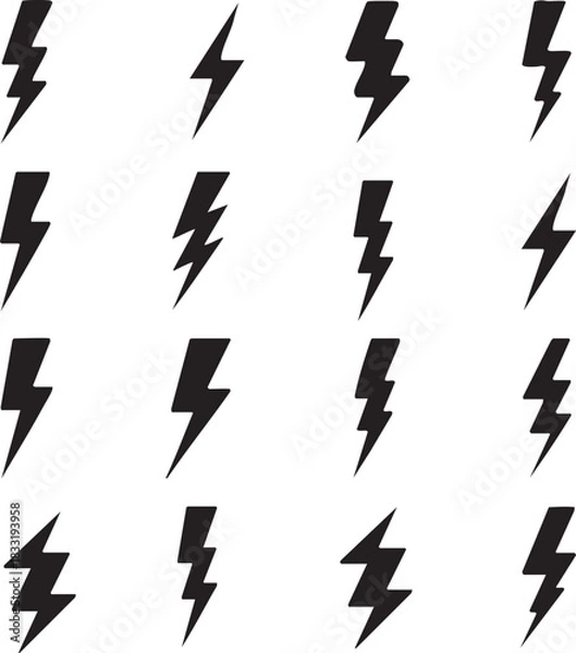 Fototapeta Thunder and flash icon set