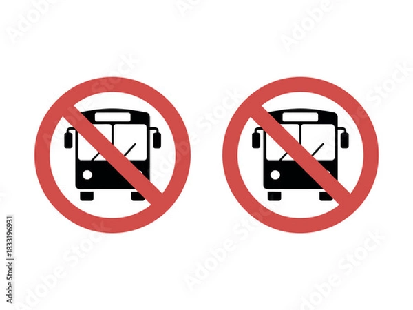 Obraz Two red circular signs indicate that buses are prohibited in this area.