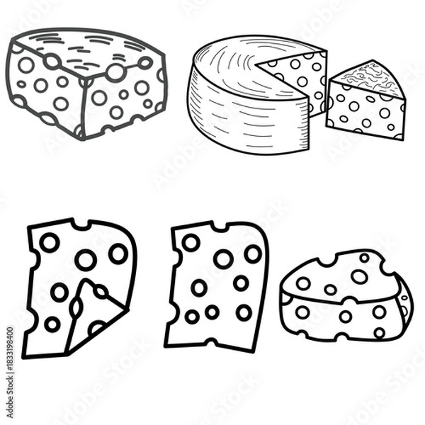 Fototapeta Cheese doodle pattern background. Cheese Seamless Pattern. Cheese background pattern