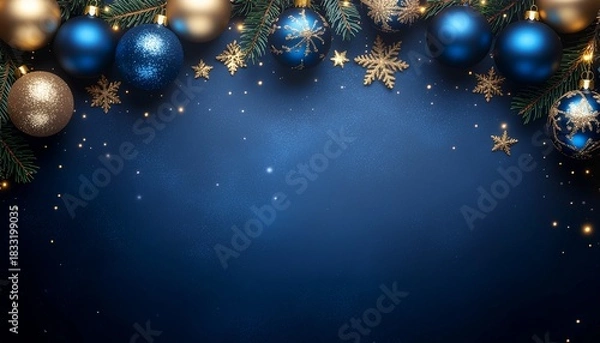 Fototapeta Abstract blue Christmas background