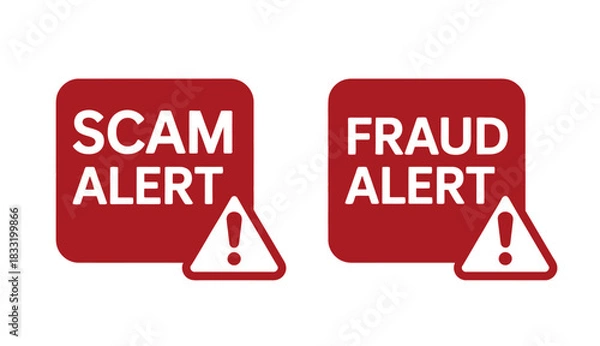 Obraz Scam alert and fraud alert signs with warning symbols